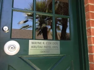 Front door of Krutav Patel DDS in Claremont Village